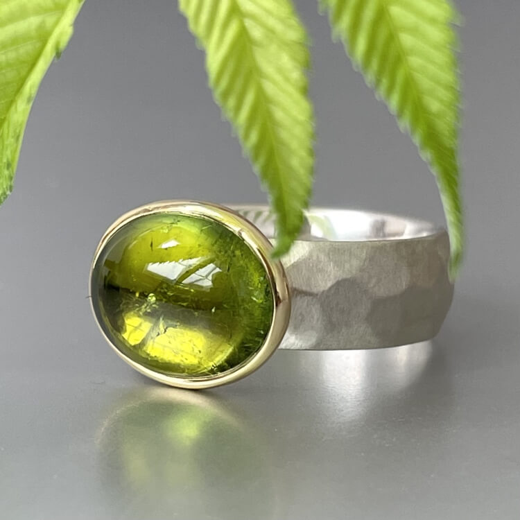 Ring "Mike" - Silber & Gold - Turmalin