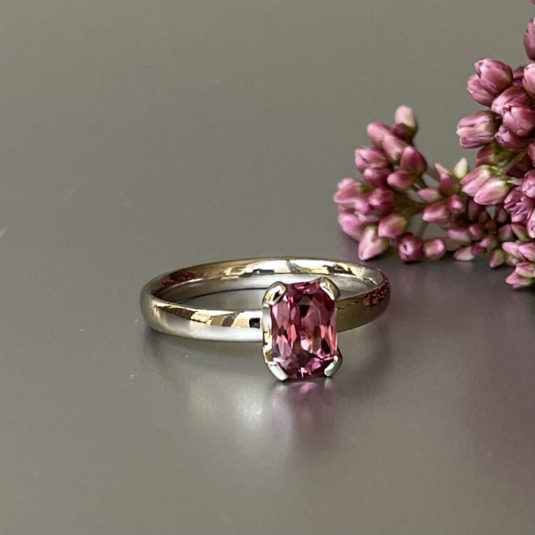 Ring "Manuela" - Weißgold & Turmalin rosa weissgoldring mit rosa stein